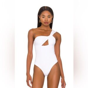 Superdown White One-Shoulder Bodysuit